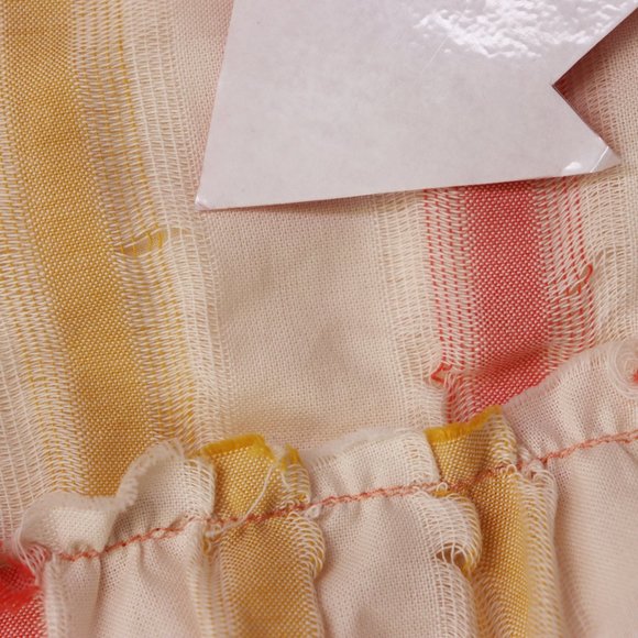 NWT Free People Do It Again Frayed‎ Trim Mini Dress Fresh Almond Stripe X Small - Picture 13 of 13